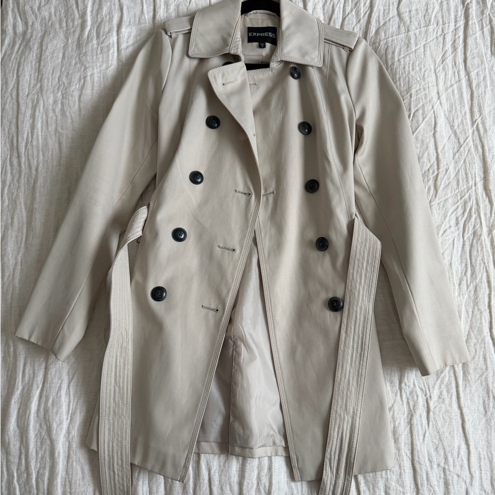 Express Light Beige Trench Coat